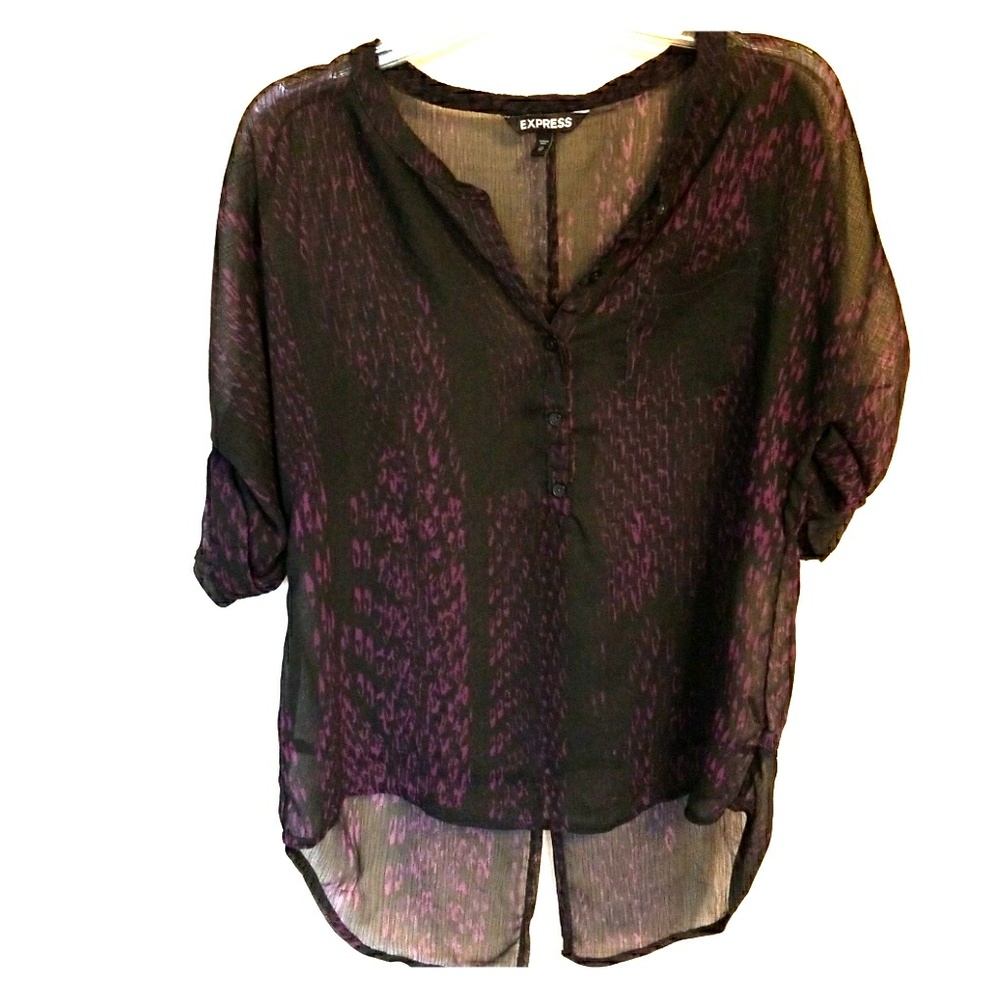 Black & purple sheer blouse